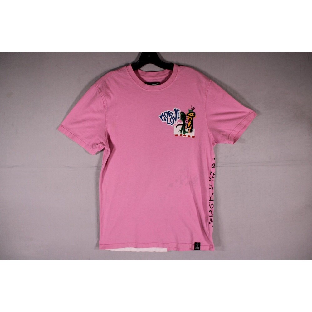 Rebel Minds Men's XL Pink More Love Graphic T-Shirt Streetwear Cotton Tee